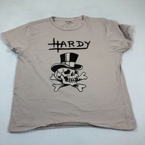 Ed Hardy Shirt Men XL‎ Pink Boxy Fit Skull Logo y2k Pullover 23x26